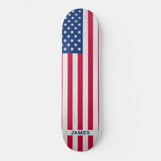 Patriottic Red White Blue USA Amerikaanse vlag Persoonlijk Skateboard (Voorkant)