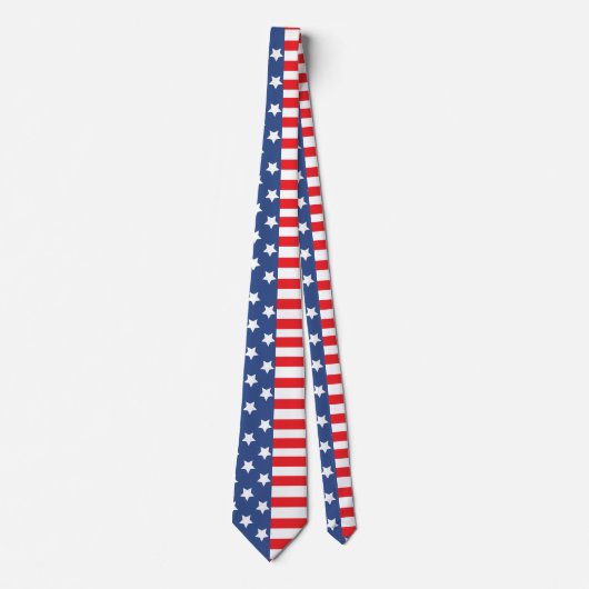 Patriottic Red White en Blue USA American Flag Stropdas (Voorkant)