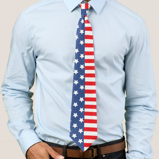 Patriottic Red White en Blue USA American Flag Stropdas