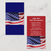 Patriottic Red White en Blue USA American Flag Visitekaartje (Voorkant / Achterkant)