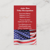 Patriottic Red White en Blue USA American Flag Visitekaartje (Achterkant)