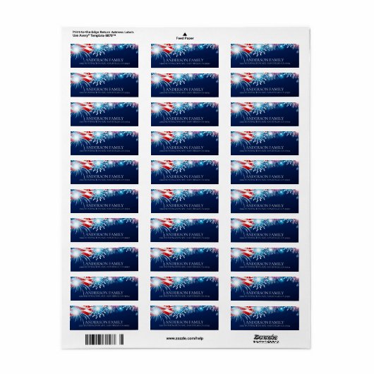 Patriottic Return Address Label (Full Sheet)