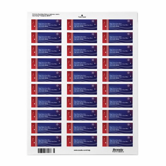 Patriottic Return Address Label (Full Sheet)