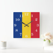 Patriottic Romania vlag Roemeens Vierkante Klok (Huis)