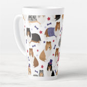Patriottic Rough Collie Pattern Latte Mok (Linkerhoek)