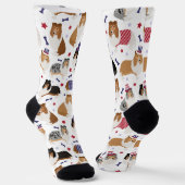 Patriottic Rough Collie Pattern Socks Sokken (Gebogen)
