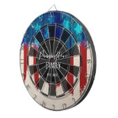 Patriottic Rustic Wood Design Custom Name Dartbord (Voorkant Rechts)