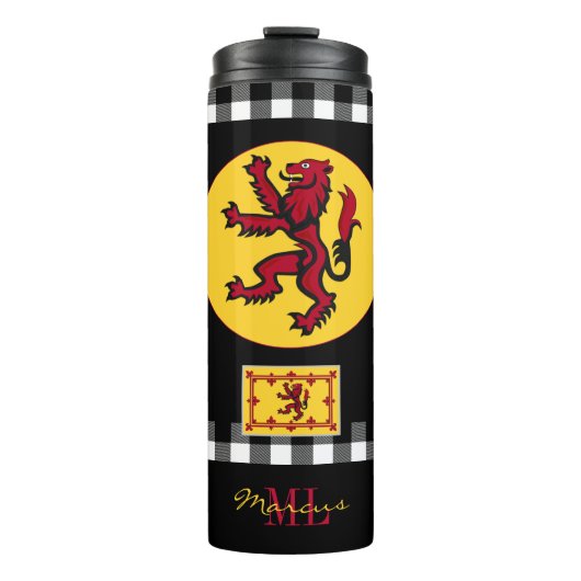 Patriottic Scotland Mok, Scottish Flag, Red Rampan Thermosbeker (Voorkant)