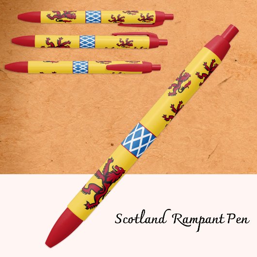 Patriottic Scotland Pen, Rampant Lion Scottish Fla Zwarte Inkt Pen
