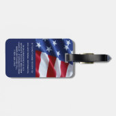 Patriottic Service Dog Photo ID Badge American Fla Bagagelabel (Achterkant horizontaal)