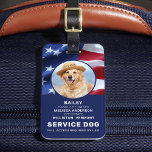 Patriottic Service Dog Photo ID Badge American Fla Bagagelabel<br><div class="desc">American Flag Patriotic Service Dog ID Badge - identificeer uw hond gemakkelijk als een werkende servicehond, terwijl u uw hond geconcentreerd houdt en op afleidingen snijdt terwijl u werkt met een van deze k9-ID-badges. Hoewel niet vereist, geeft een identiteitskaart van identiteitskaart van Dog van de Dienst u en uw de...</div>