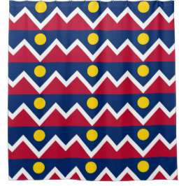 Patriottic Shower Curtain met vlag van Denver, VS Douchegordijn