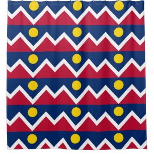 Patriottic Shower Curtain met vlag van Denver, VS Douchegordijn