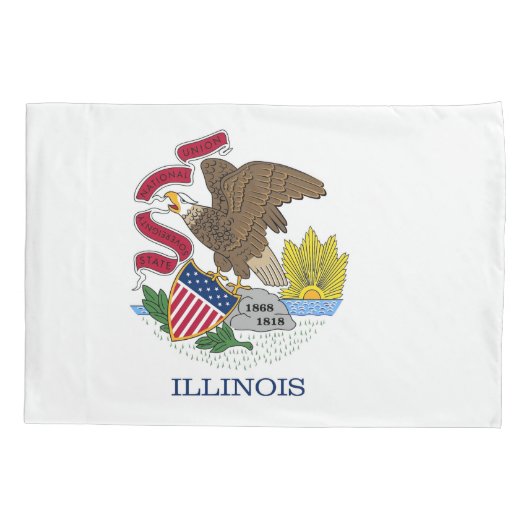 Patriottic Single Pillowcase flag of Illinois, Ver Kussensloop (Achterkant)