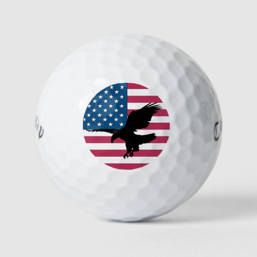 Patriottic Soaring Bald Eagle Flag Golfballen (Voorkant)