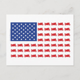 Patriottic Sport Bike Flag Briefkaart