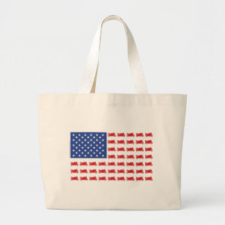 Patriottic Sport Bike Flag Grote Tote Bag