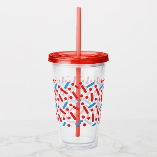 Patriottic Sprinkles Pattern Acryl Drinkbeker (Rechts)