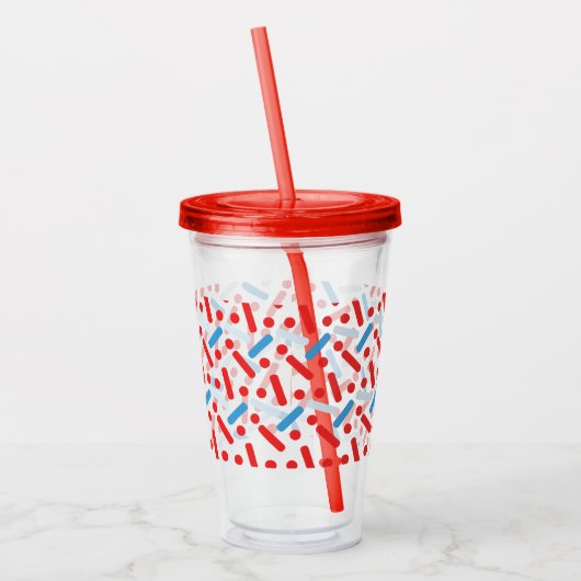 Patriottic Sprinkles Pattern Acryl Drinkbeker (Links)