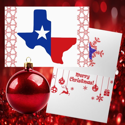 Patriottic Texas Kerstfeestkaart Feestdagen Kaart