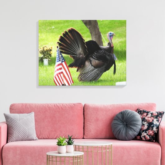 Patriottic Turkey Strut Canvas Afdruk (Insitu (Woonkamer))