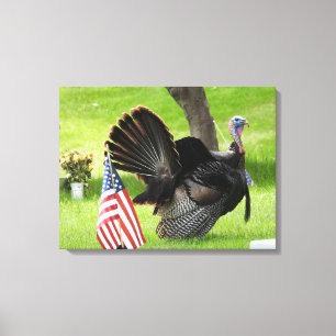 Patriottic Turkey Strut Canvas Afdruk