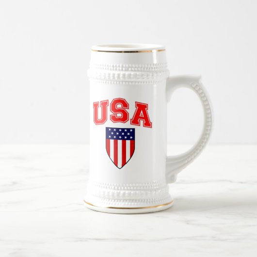 Patriottic U.S.A American Flag Shield Bierpul (Rechts)