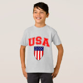 Patriottic U.S.A American Flag Shield T-shirt (Voorkant volledig)