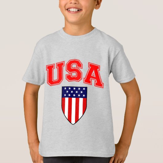 Patriottic U.S.A American Flag Shield T-shirt (Voorkant)