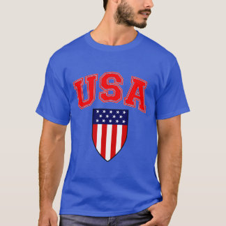 Patriottic U.S.A American Flag Shield T-shirt