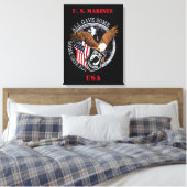 Patriottic U.S. Marines Army Canvas Print (Insitu (Slaapkamer))