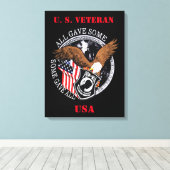 Patriottic U.S. Veteran militair Canvas Print (Insitu (Houten vloer))