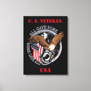 Patriottic U.S. Veteran militair Canvas Print