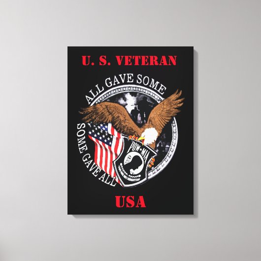 Patriottic U.S. Veteran militair Canvas Print (Voorkant)