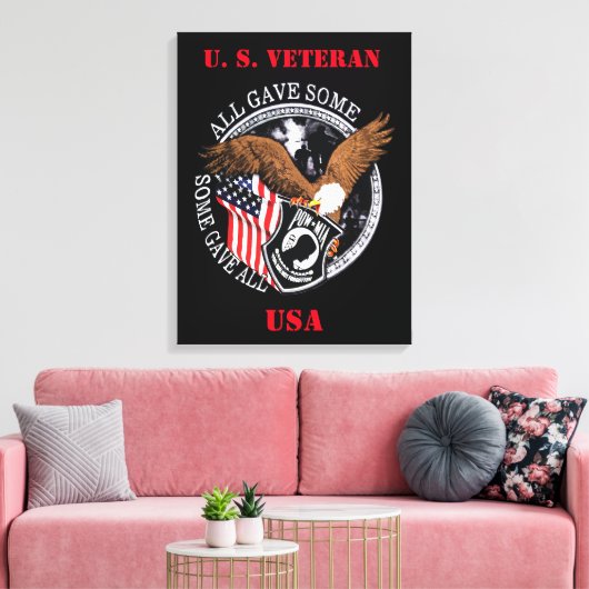Patriottic U.S. Veteran militair Canvas Print (Insitu (Woonkamer))