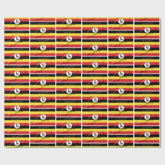 Patriottic UGANDA FLAG MAP Cadeaupapier (Vlak)
