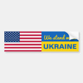 Patriottic Ukraine American Flag Bumpersticker (Voorkant)