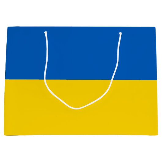 Patriottic Ukraine Flag Large Gift Bag Groot Cadeauzakje (Voorkant)