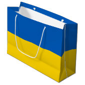 Patriottic Ukraine Flag Large Gift Bag Groot Cadeauzakje (Voorkant Gekanteld)