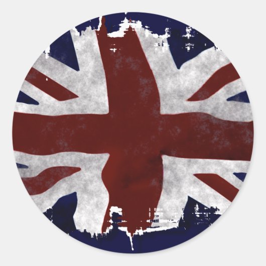 Patriottic Union Jack, VK-vlag Ronde Sticker (Voorkant)