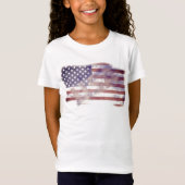 Patriottic USA American Flag Girls T-shirt (Voorkant)