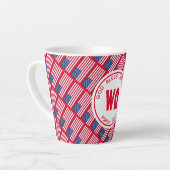 Patriottic USA American Flag Monogram Latte Mok (Linkerhoek)