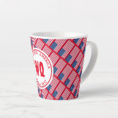 Patriottic USA American Flag Monogram Latte Mok (Rechterhoek)