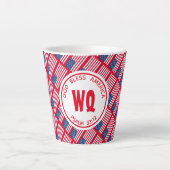 Patriottic USA American Flag Monogram Latte Mok (Voorkant)