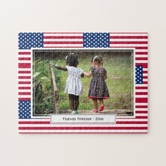 Patriottic USA AMERICAN Flag Photo Legpuzzel (Horizontaal)
