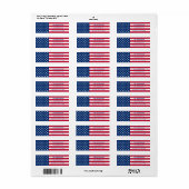 Patriottic USA American Flag Return Address Etiket (Full Sheet)