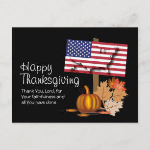 Patriottic USA Flag   AMERIKAANSE THANKSGIVING Briefkaart