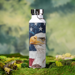 Patriottic USA Flag Bald Eagle Waterfles