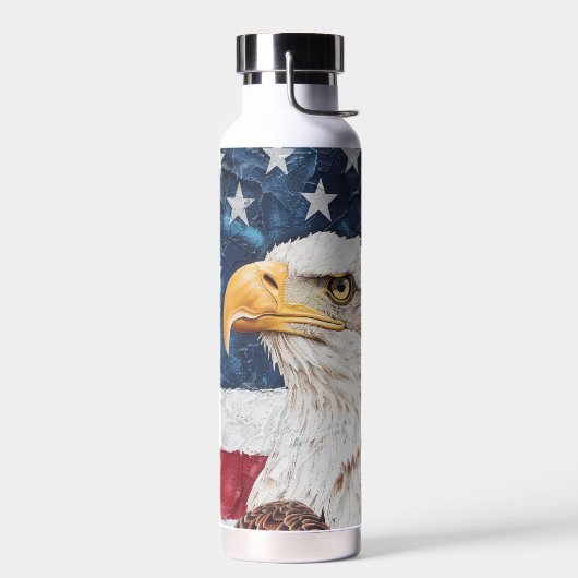 Patriottic USA Flag Bald Eagle Waterfles (Links)