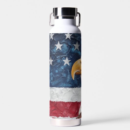 Patriottic USA Flag Bald Eagle Waterfles (Voorkant)
